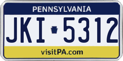 PA license plate JKI5312