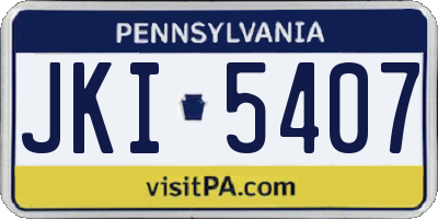 PA license plate JKI5407
