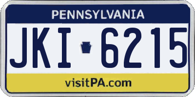 PA license plate JKI6215