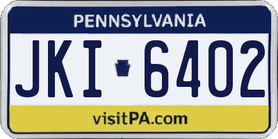 PA license plate JKI6402
