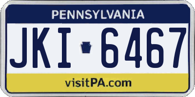 PA license plate JKI6467