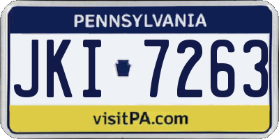 PA license plate JKI7263