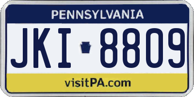 PA license plate JKI8809