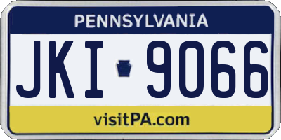 PA license plate JKI9066