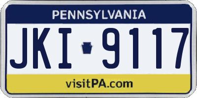 PA license plate JKI9117