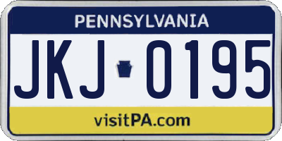 PA license plate JKJ0195
