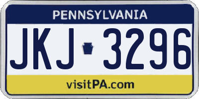 PA license plate JKJ3296