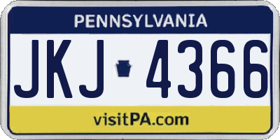 PA license plate JKJ4366
