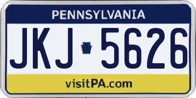 PA license plate JKJ5626