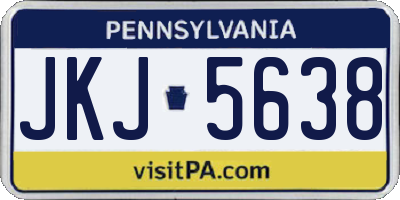 PA license plate JKJ5638