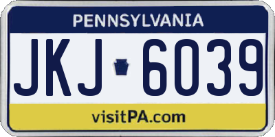 PA license plate JKJ6039