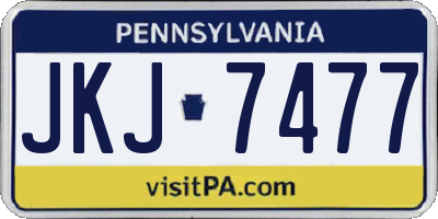 PA license plate JKJ7477