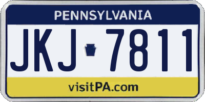 PA license plate JKJ7811