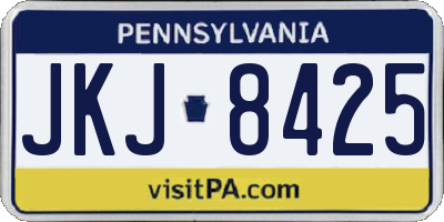 PA license plate JKJ8425