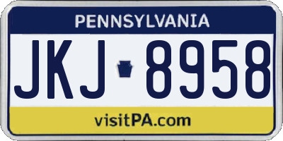 PA license plate JKJ8958