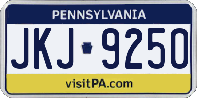 PA license plate JKJ9250