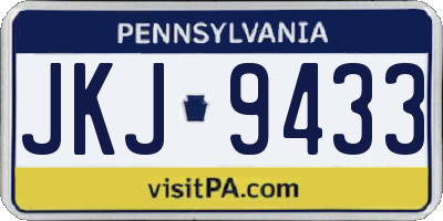 PA license plate JKJ9433