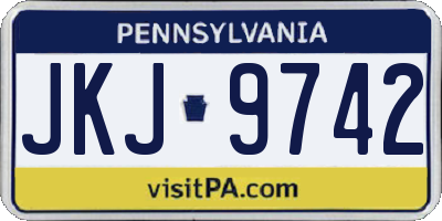 PA license plate JKJ9742