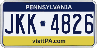 PA license plate JKK4826