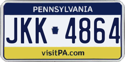 PA license plate JKK4864