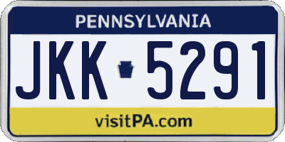 PA license plate JKK5291
