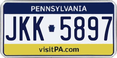 PA license plate JKK5897