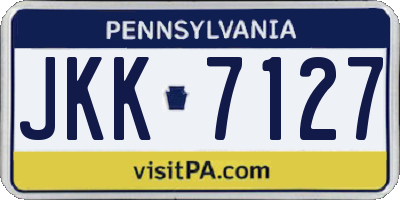 PA license plate JKK7127