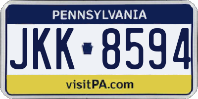 PA license plate JKK8594