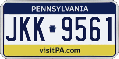 PA license plate JKK9561