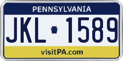 PA license plate JKL1589