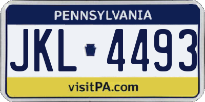 PA license plate JKL4493