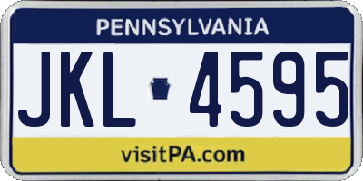 PA license plate JKL4595