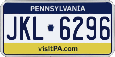 PA license plate JKL6296