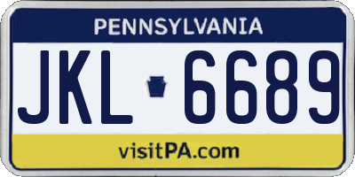 PA license plate JKL6689