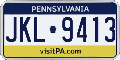 PA license plate JKL9413