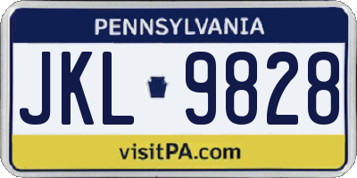 PA license plate JKL9828