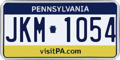 PA license plate JKM1054