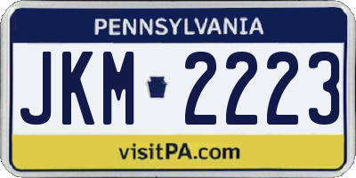 PA license plate JKM2223