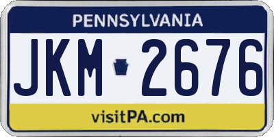PA license plate JKM2676