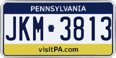 PA license plate JKM3813