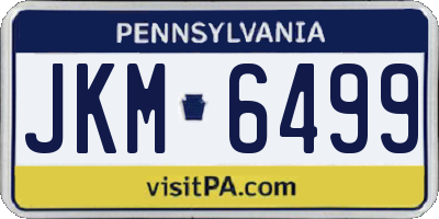 PA license plate JKM6499