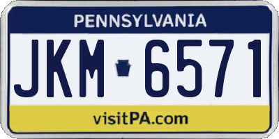 PA license plate JKM6571