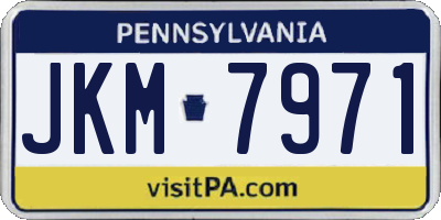 PA license plate JKM7971