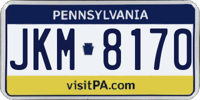PA license plate JKM8170