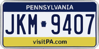 PA license plate JKM9407
