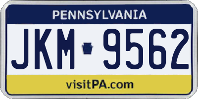 PA license plate JKM9562