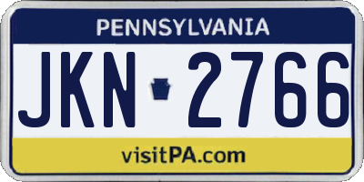 PA license plate JKN2766