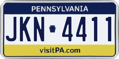 PA license plate JKN4411