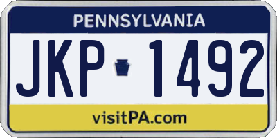 PA license plate JKP1492