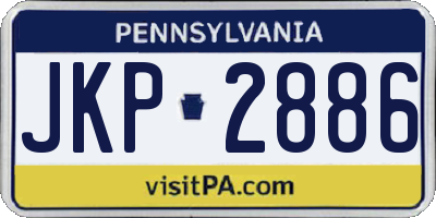 PA license plate JKP2886